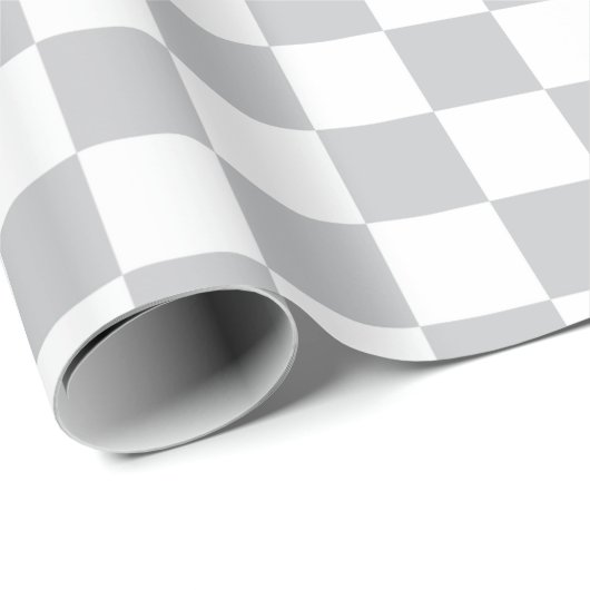 Light Grey Checkerboard Patroon Cadeaupapier (Rol Hoek)