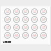 Light Grey Chevron Pattern Texture 3b Ronde Sticker (Vel)
