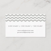 Light Grey Chevron Stripes Pattern Visitekaartje (Achterkant)