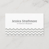 Light Grey Chevron Stripes Pattern Visitekaartje (Voorkant)
