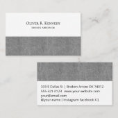 Light Grey Denim Accent Print on White Visitekaartje (Voorkant / Achterkant)