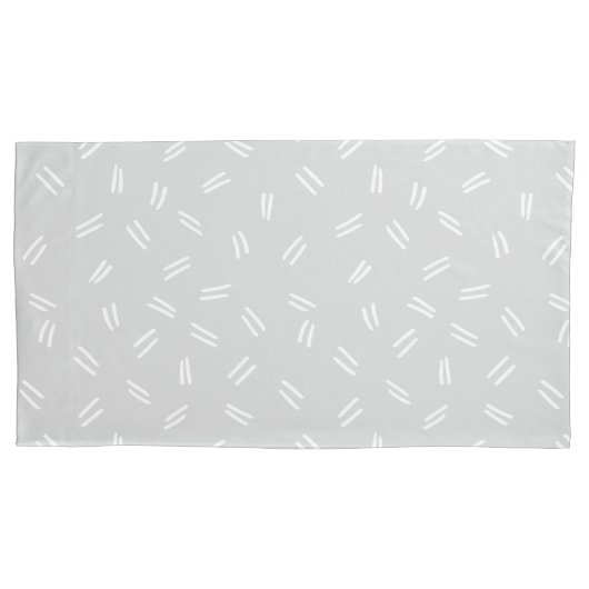 Light Grey Doodle Pattern Pair Of Pillowcases Kussensloop (Voorkant-Links)