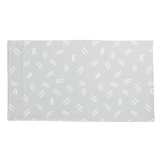 Light Grey Doodle Pattern Pair Of Pillowcases Kussensloop (Achterkant-Links)