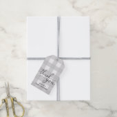 Light Grey Gingham Baby shower - Hartelijk dank vo Cadeaulabel (Met Touw)
