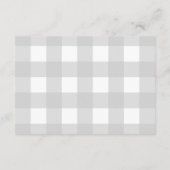 Light Grey Gingham Diaper Raffle Ticket Kaart (Achterkant)