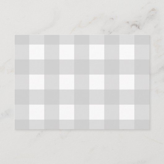 Light Grey Gingham Diaper Raffle Ticket Kaart (Achterkant)