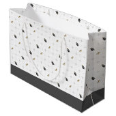 Light Grey Graduation Caps and Diploma Pattern Groot Cadeauzakje (Achterkant Gekanteld)