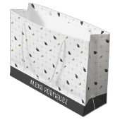 Light Grey Graduation Caps and Diploma Pattern Groot Cadeauzakje (Voorkant Gekanteld)