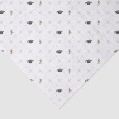 Light Grey Graduation Caps and Diploma Pattern Tissuepapier (Detail)