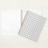 Light Grey Gray Checkered Checkerboard Planner (Display)