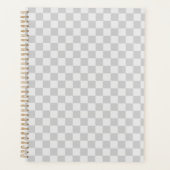 Light Grey Gray Checkered Checkerboard Planner (Voorkant)