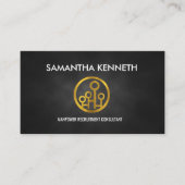 Light Grey Grunge Gold Icon Manpower Consultant Visitekaartje (Voorkant)