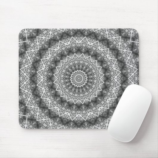 Light Grey Kaleidoscoop / Mandala Muismat (Met muis)