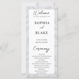 Light Grey Leaves en Foliage Wedding Programme