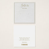 Light Grey Linen Signature Stud Earning Display Vierkante Visitekaartjes (Voorkant /achterkant)