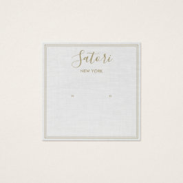 Light Grey Linen Signature Stud Earning Display Vierkante Visitekaartjes