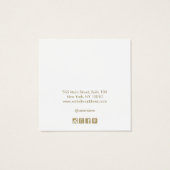 Light Grey Linen Signature Stud Earning Display Vierkante Visitekaartjes (Achterkant)