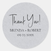 Light Grey Linen Simple Script Welkom Ronde Sticker (Voorkant)