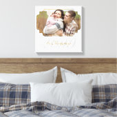 Light Grey Pinstriped Familienaam SQUARE Foto Canvas Afdruk (Insitu (Slaapkamer))