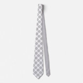 Light Grey Polka Dots on White Custom Necktie Stropdas (Voorkant)