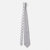 Light Grey Polka Dots on White Custom Necktie Stropdas (Achterkant)
