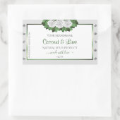 Light Grey Product Labels Green White Roses Jewels (Tas)