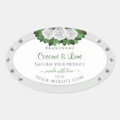 Light Grey Product Labels Green White Roses Jewels (Voorkant)