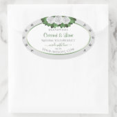 Light Grey Product Labels Green White Roses Jewels