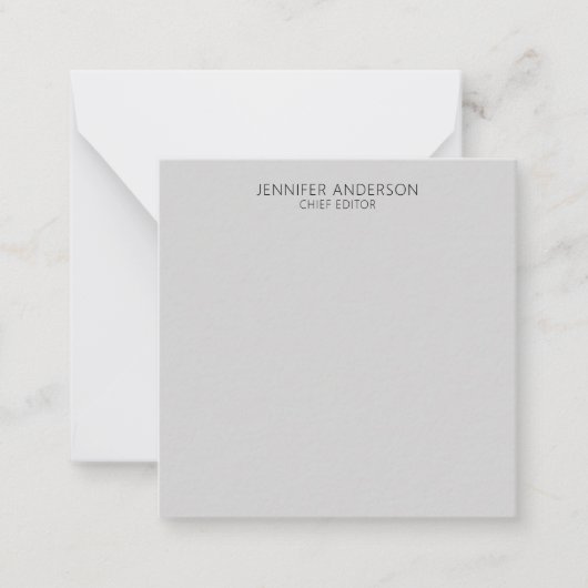 Light Grey Professional Modern Plain Minimalist Notitiekaartje (Voorkant)