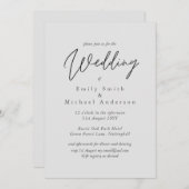 Light Grey Script Typography Budget Weddenschap Kaart (Voorkant / Achterkant)