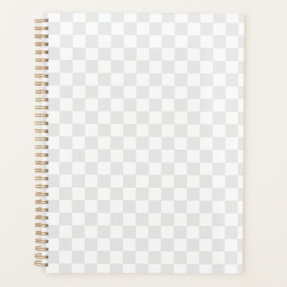 Light Grey White Checkered Checkerboard Planner