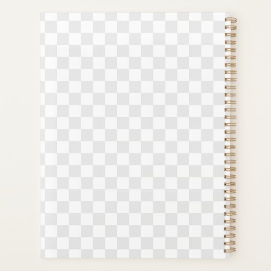 Light Grey White Checkered Checkerboard Planner (Achterkant)