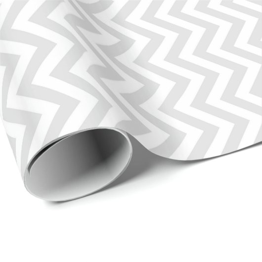 Light Grey White Chevron Zig-Zag Pattern Cadeaupapier (Rol Hoek)