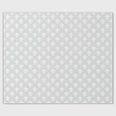 Light Grey White Fleur de Lis Pattern Cadeaupapier (Vlak)
