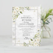 Light Grey White Floral Gold Marble Shower per pos Kaart (Staand voorkant)