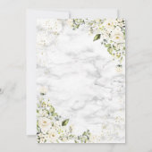 Light Grey White Floral Gold Marble Virtual Shower Kaart (Achterkant)