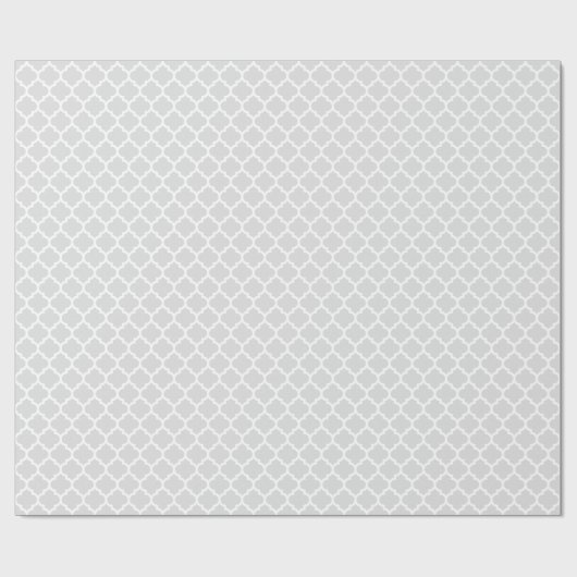 Light Grey White Moroccan Quatrefoil Pattern #5 Cadeaupapier (Vlak)