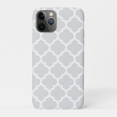 Light Grey White Moroccan Quatrefoil Pattern #5 Case-Mate iPhone Case (Achterkant)