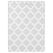 Light Grey White Moroccan Quatrefoil Pattern #5 Klembord (Achterkant)