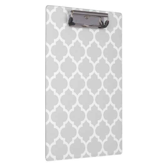 Light Grey White Moroccan Quatrefoil Pattern #5 Klembord (Rechts)