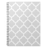 Light Grey White Moroccan Quatrefoil Pattern #5 Notitieboek (Voorkant)