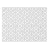 Light Grey White Moroccan Quatrefoil Pattern #5 Tafelkleed (Voorkant (Horizontaal))
