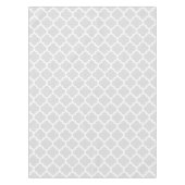 Light Grey White Moroccan Quatrefoil Pattern #5 Tafelkleed (Voorkant)