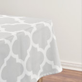 Light Grey White Moroccan Quatrefoil Pattern #5 Tafelkleed (Voorbeeld)