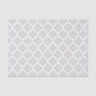 Light Grey White Moroccan Quatrefoil Pattern #5 Tissuepapier