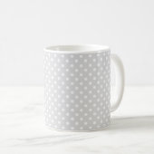 Light Grey White Polka Dot Pattern Koffiemok (Voorkant rechts)
