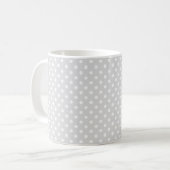 Light Grey White Polka Dot Pattern Koffiemok (Voorkant links)