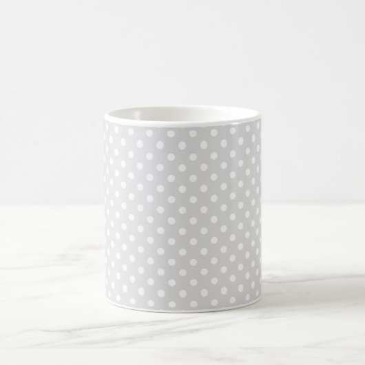 Light Grey White Polka Dot Pattern Koffiemok (Center)