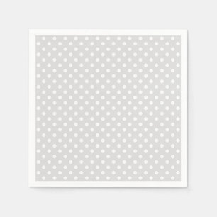 Light Grey White Polka Dot Pattern Servet