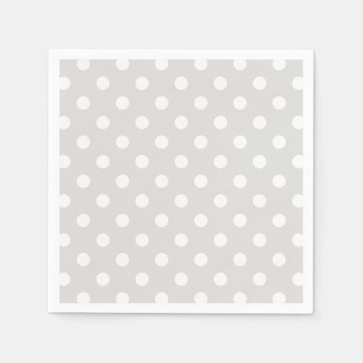 Light Grey White Polka Dot Pattern Servetten (Voorkant)